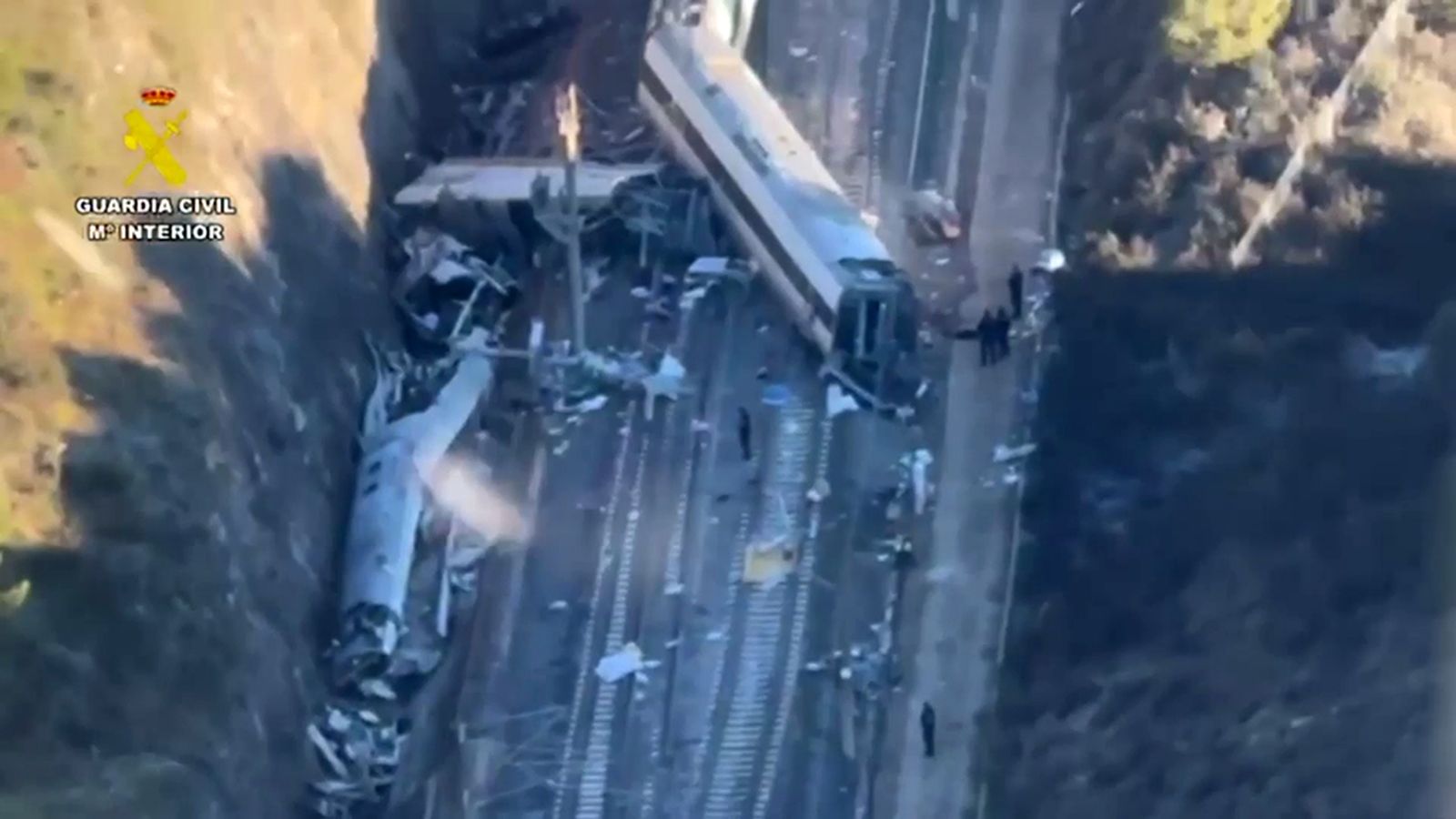 Imágenes Guardia Civil aéreas del accidente de Adamuz