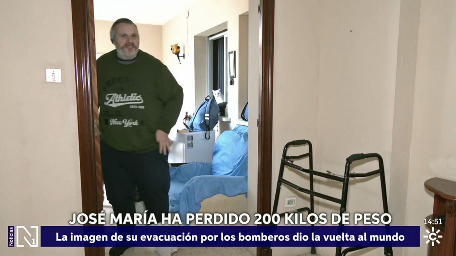 La vuelta a la normalidad de José María, el gaditano con obesidad mórbida que tuvo que ser rescatado por una ventana
