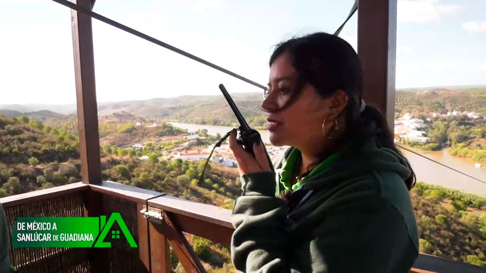 De Méjico a Sanlúcar de Guadiana donde montó la primera tirolina transfronteriza