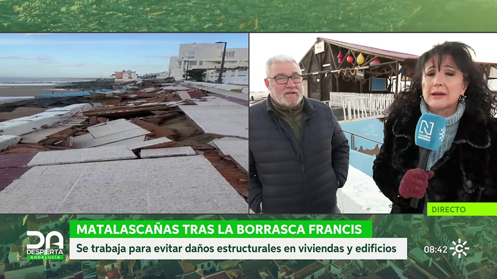 Daños en el Paseo Marítimo de Matalascañas